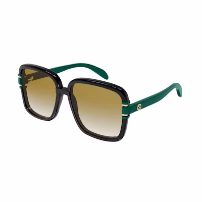 Gucci Square Sunglasses Black/Green (GG1066S-003-FR)
