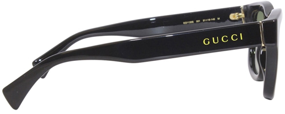 Gucci Square Sunglasses Black/Green (GG1135S-001) Order Gucci Square Sunglasses Black/Green (GG1135S-001)