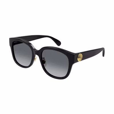 GUCCI Square Sunglasses Black Unisex with Logo Temples Retro Style Gucci1409