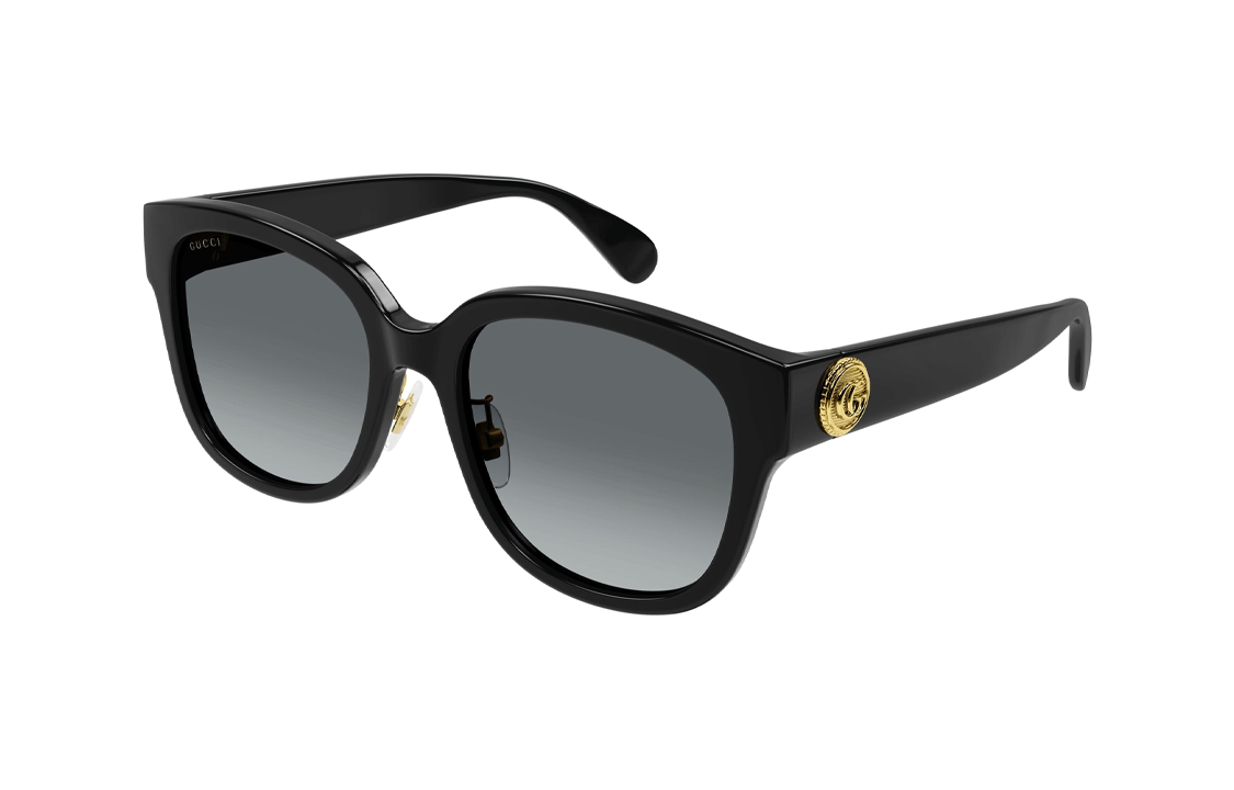 Order GUCCI Square Sunglasses Black Unisex with Logo Temples Retro Style Gucci1409