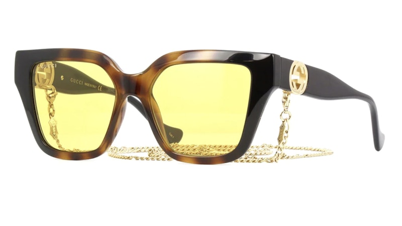 Gucci Square Sunglasses Havana/Yellow (GG1023S-004-54)