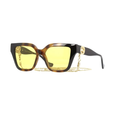 Gucci Square Sunglasses Havana/Yellow (GG1023S-004-54)
