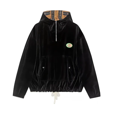 Gucci SS19 Black Logo Zip-Up Hooded Jacket for Men 572733-XJA40-1082