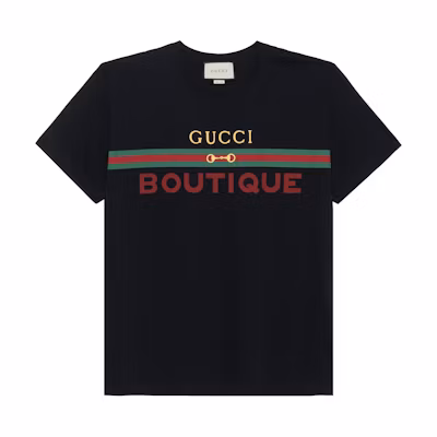Gucci SS20 Logo Print Loose Fit T-Shirt Black 548334-XJCKY-1082