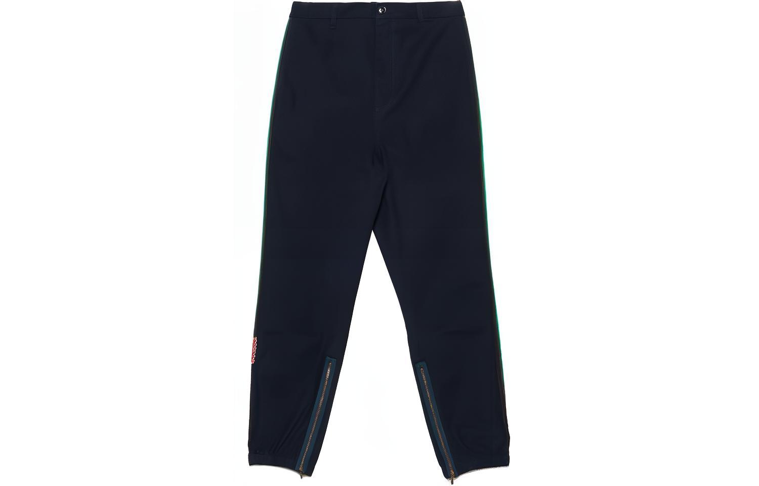 Buy Gucci SS20 Celana Logo Print Stripe Samping Biru dengan Resleting 615775-XDA6Z-4641