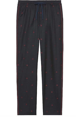 GUCCI SS20 Pantalones Casuales de Lana con Patrón de Abeja Negros 522941-Z589E-4633 Order GUCCI SS20 Pantalones Casuales de Lana con Patrón de Abeja Negros 522941-Z589E-4633