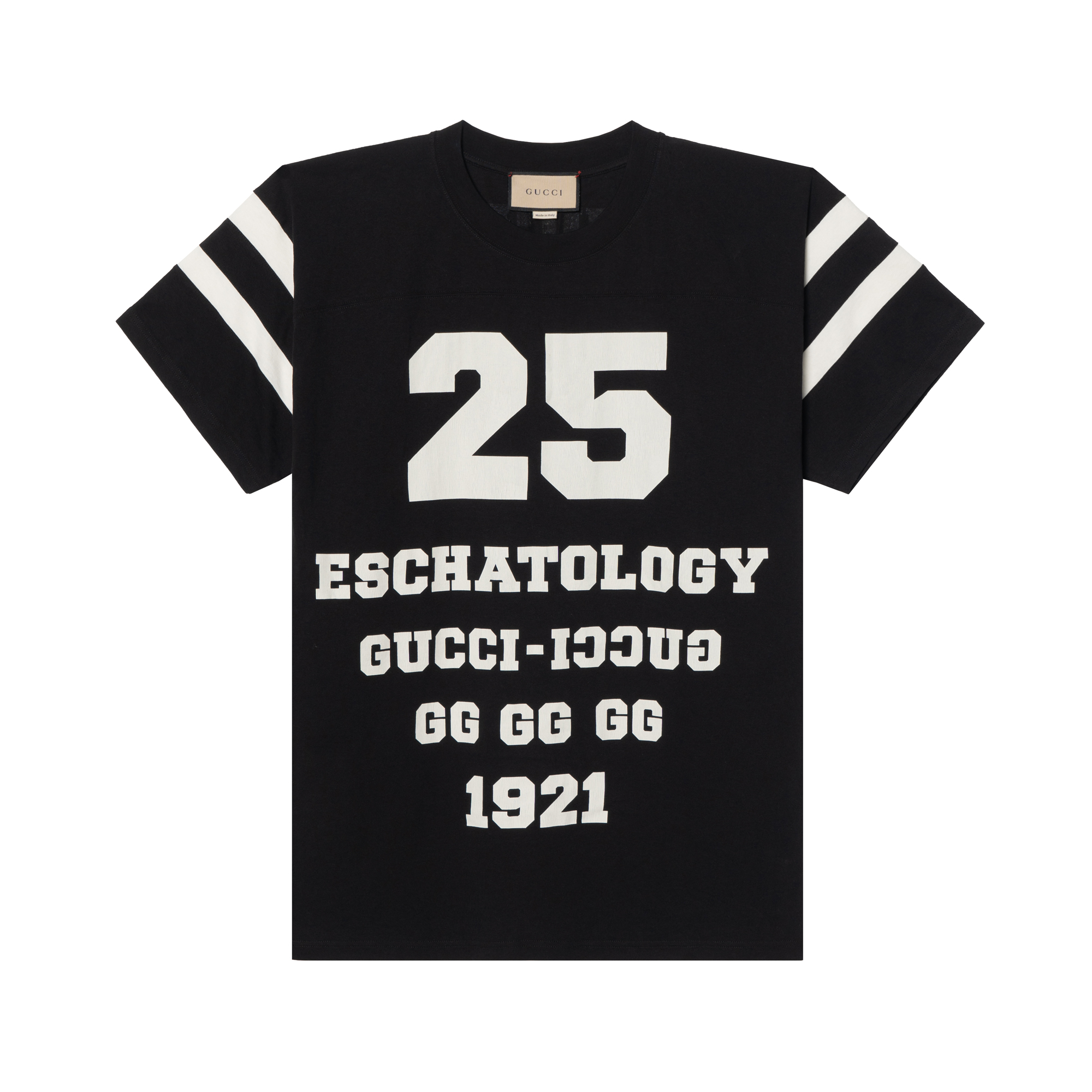 Gucci SS21 1921 Collection Black Letter Print Casual T-Shirt 660744-XJDKK-1289