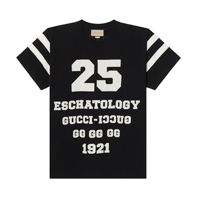 Gucci SS21 1921 Collection Black Letter Print Casual T-Shirt 660744-XJDKK-1289