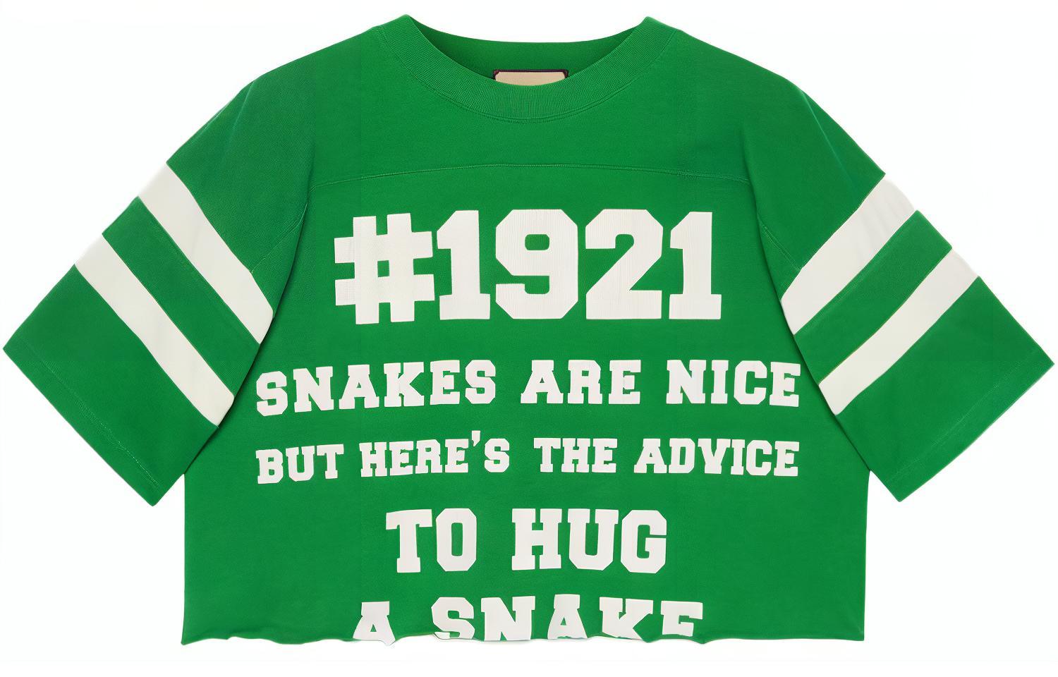 Gucci SS21 Alphabet Print T-Shirt Green Mens 659757-XJDHH-3521