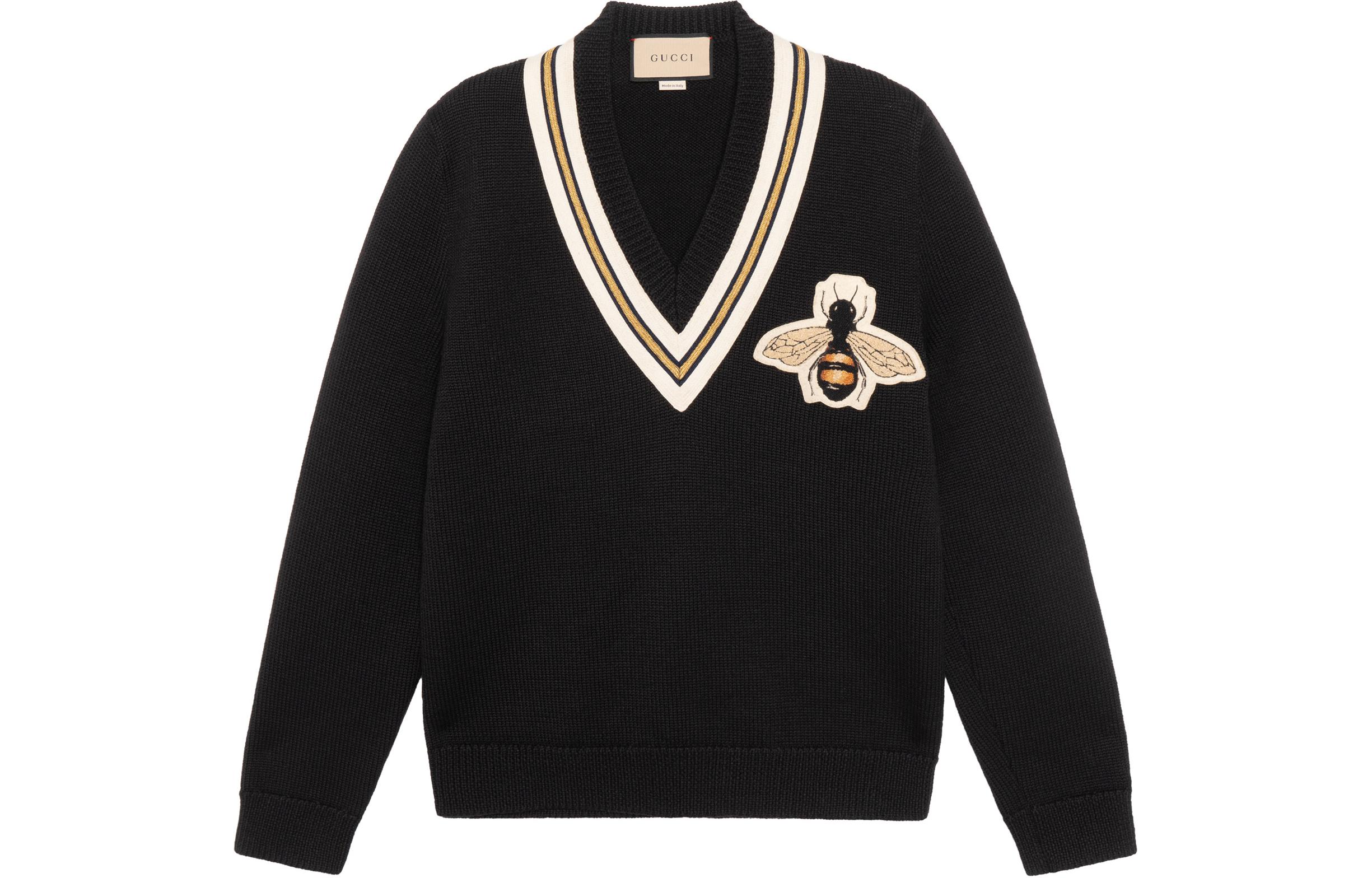 Buy Suéter Unisex Negro Gucci SS21 Bordado Abeja de Lana 452796-X5H38-1082