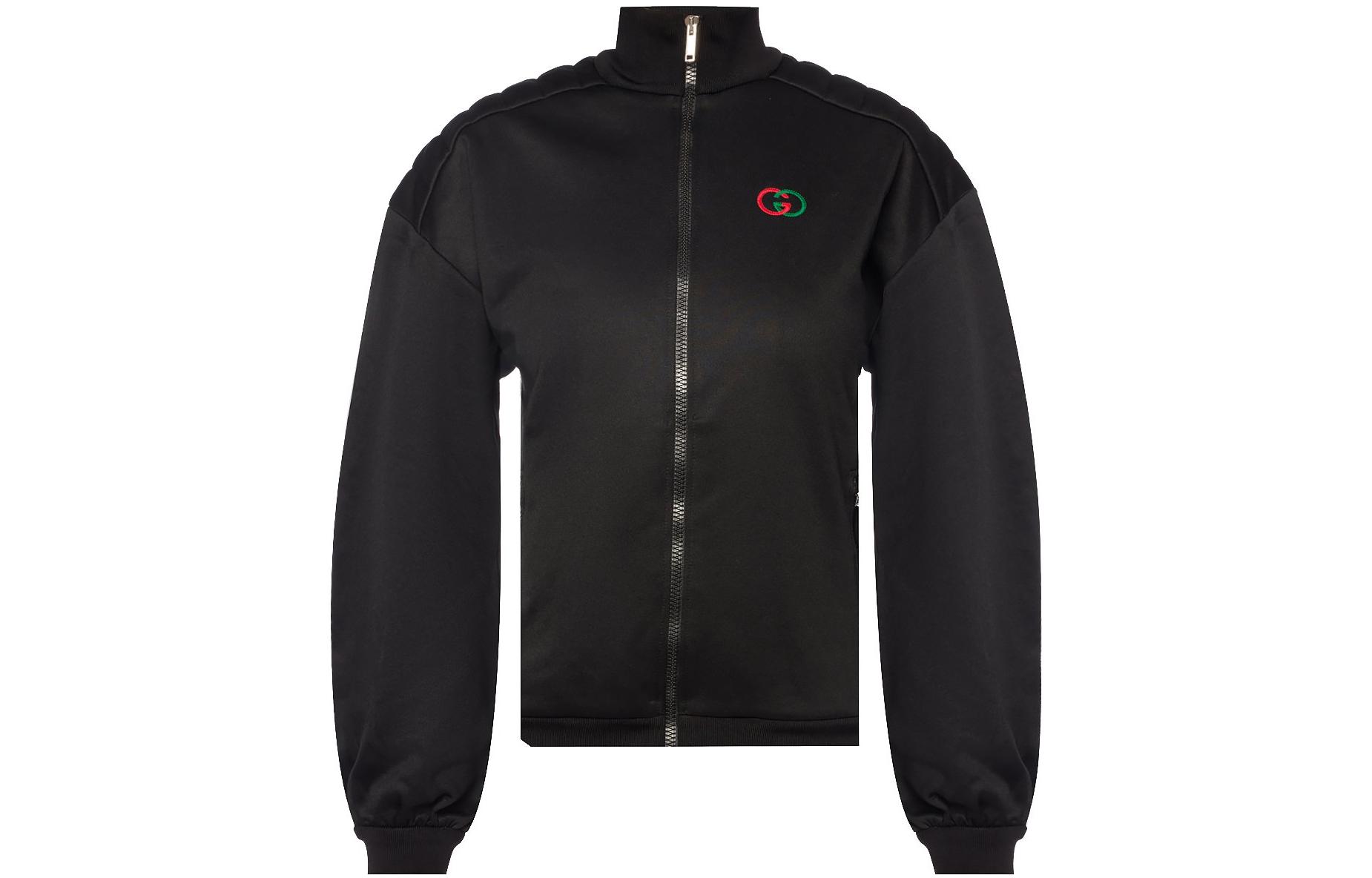 Gucci SS21 Black Embroidered Logo Track Jacket 595792-XJBT6-1000