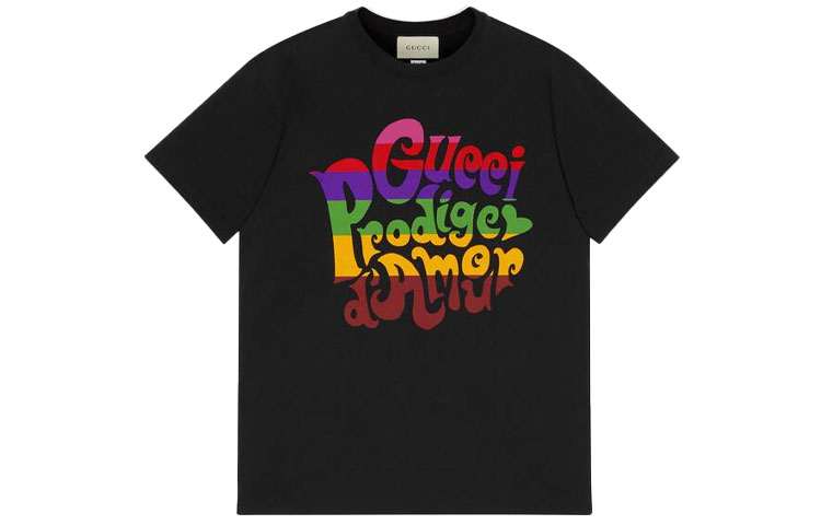 Gucci SS21 Black Logo Print Crew Neck T-Shirt 548334-XJDAM-1082