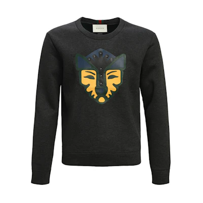 Gucci SS21 Black Pullover Sweatshirt with Animal Prints 408241-X6467-1009
