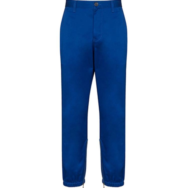 Gucci SS21 Blue Logo Zip Fastening Knit Jogger Pants 604187-XDA1R-4327