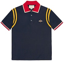 Gucci SS21 Blue Polo Shirt with Bee Graphic 500971-X9M37-4033 Gucci SS21 Blue Polo Shirt with Bee Graphic 500971-X9M37-4033