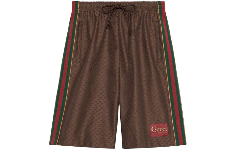 Gucci SS21 Brown Printed Silk Shorts 623220-XJCKV-2178