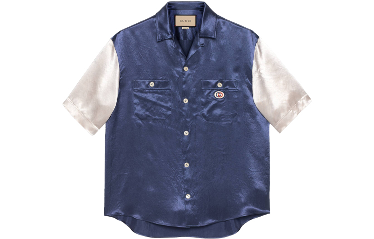 Gucci SS21 Interlocking Double G Acetate Short Sleeve Shirt Blue 654894-ZAGU9-4309