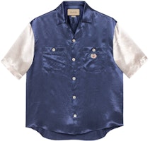 Gucci SS21 Interlocking Double G Acetate Short Sleeve Shirt Blue 654894-ZAGU9-4309 Gucci SS21 Interlocking Double G Acetate Short Sleeve Shirt Blue 654894-ZAGU9-4309