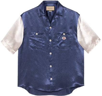 古驰 SS21 双G标志蓝色醋酸纤维短袖衬衫 654894-ZAGU9-4309 Buy 古驰 SS21 双G标志蓝色醋酸纤维短袖衬衫 654894-ZAGU9-4309