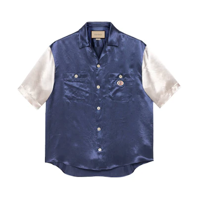 Gucci SS21 Interlocking Double G Acetate Short Sleeve Shirt Blue 654894-ZAGU9-4309