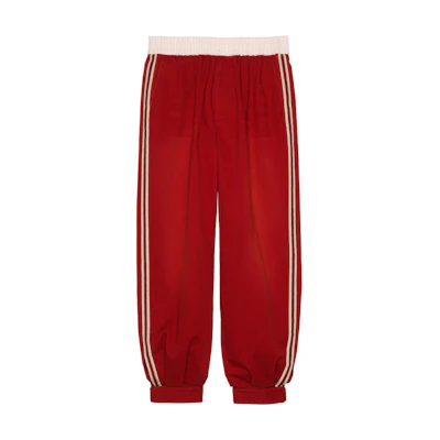 Gucci SS21 Military Cotton Strap Ankle Casual Pants Red 660067-ZAGP0-6429
