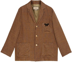 Gucci SS21 Mini Check Single-Breasted Brown Blazer 659844-ZAG0U-2231 Gucci SS21 Mini Check Single-Breasted Brown Blazer 659844-ZAG0U-2231