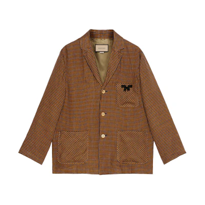 Gucci SS21 Mini Check Single-Breasted Brown Blazer 659844-ZAG0U-2231