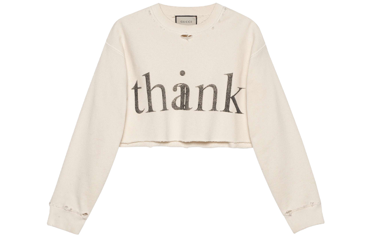 Order GUCCI SS21 Sudadera Crop Estampada Off-White 636058-XJCXL-9232