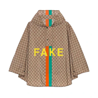 Gucci SS21 Printed GG Nylon Cape Jacket Beige 636396-4G355-9575