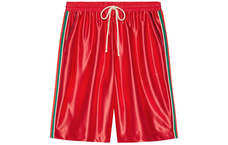 Gucci SS21 Red Striped Knit Trim Shorts 659460-XJDI9-6429
