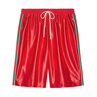 Gucci SS21 Red Striped Knit Trim Shorts 659460-XJDI9-6429