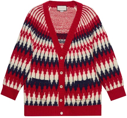 Gucci SS21 Jaket Kardigan Wol Z-Jacquard Merah 633825-XKBIZ-9118 Buy Gucci SS21 Jaket Kardigan Wol Z-Jacquard Merah 633825-XKBIZ-9118