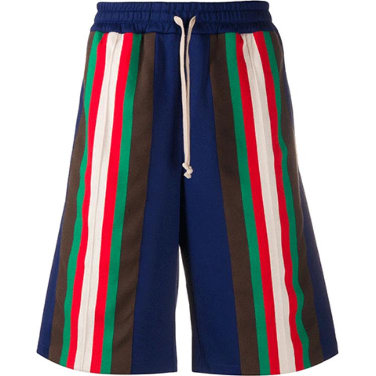 Gucci SS21 Tech Stretch Knit Stripe Shorts for Men Blue 623224-XJCFQ-4397