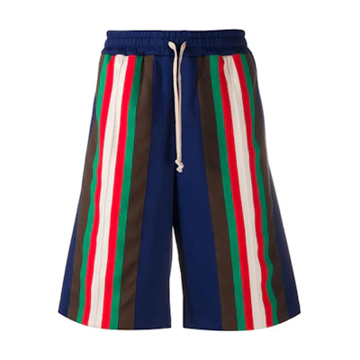 Gucci SS21 Tech Stretch Knit Stripe Shorts for Men Blue 623224-XJCFQ-4397