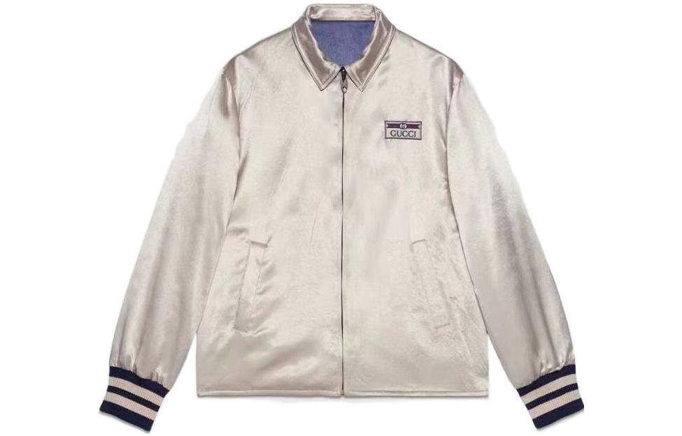 Gucci SS21 Unisex Double-Sided Logo Print Zip Jacket Beige 654830-ZAGVV-4309