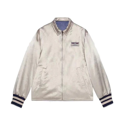 Gucci SS21 Unisex Double-Sided Logo Print Zip Jacket Beige 654830-ZAGVV-4309