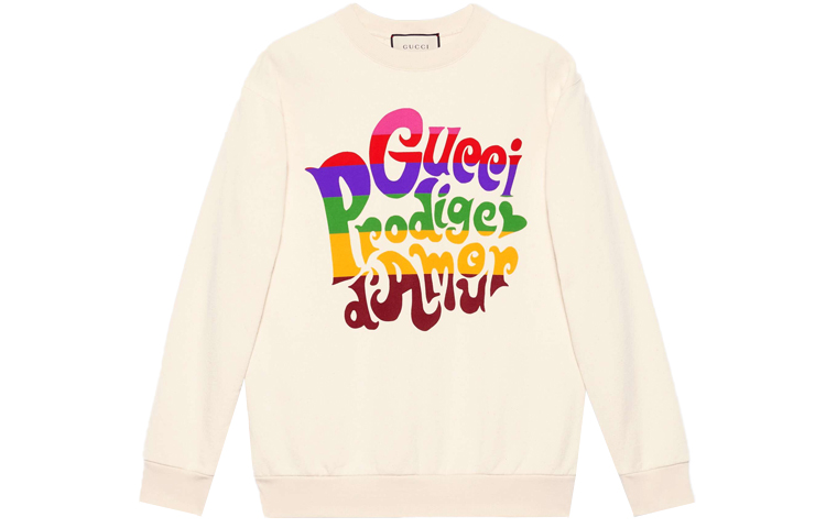 Gucci SS21 Washed Lightweight Felt Knit Cotton Sweatshirt Men Off-White 623245-XJC8S-9150