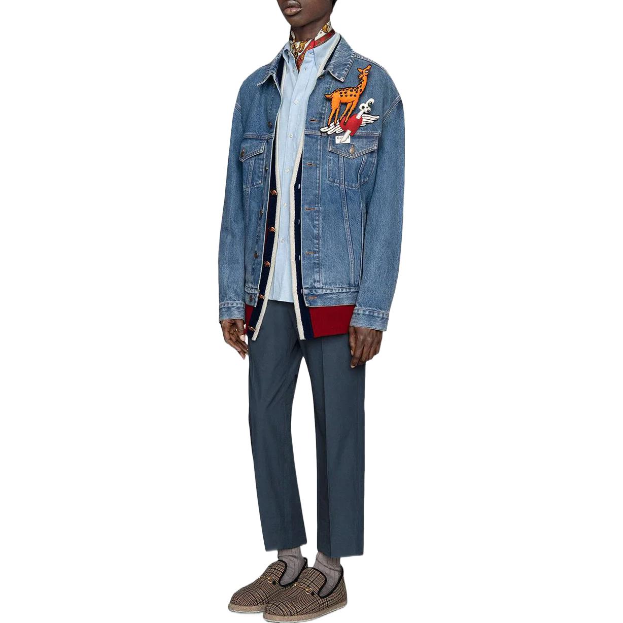 Lookbook GUCCI SS22 Biru Seluar Panjang High-Waisted Straight-Leg Relaxed Fit Kasual. 568612-ZABWZ-4169