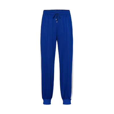 GUCCI SS22 Blue Logo Print Drawstring Jogger Knit Pants. 673755-XJDUZ-4648