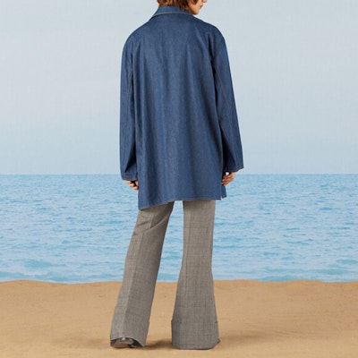 GUCCI SS22 藍色長袖刺繡牛仔寬鬆襯衫 705856-XDB22-4759 Shop GUCCI SS22 藍色長袖刺繡牛仔寬鬆襯衫 705856-XDB22-4759