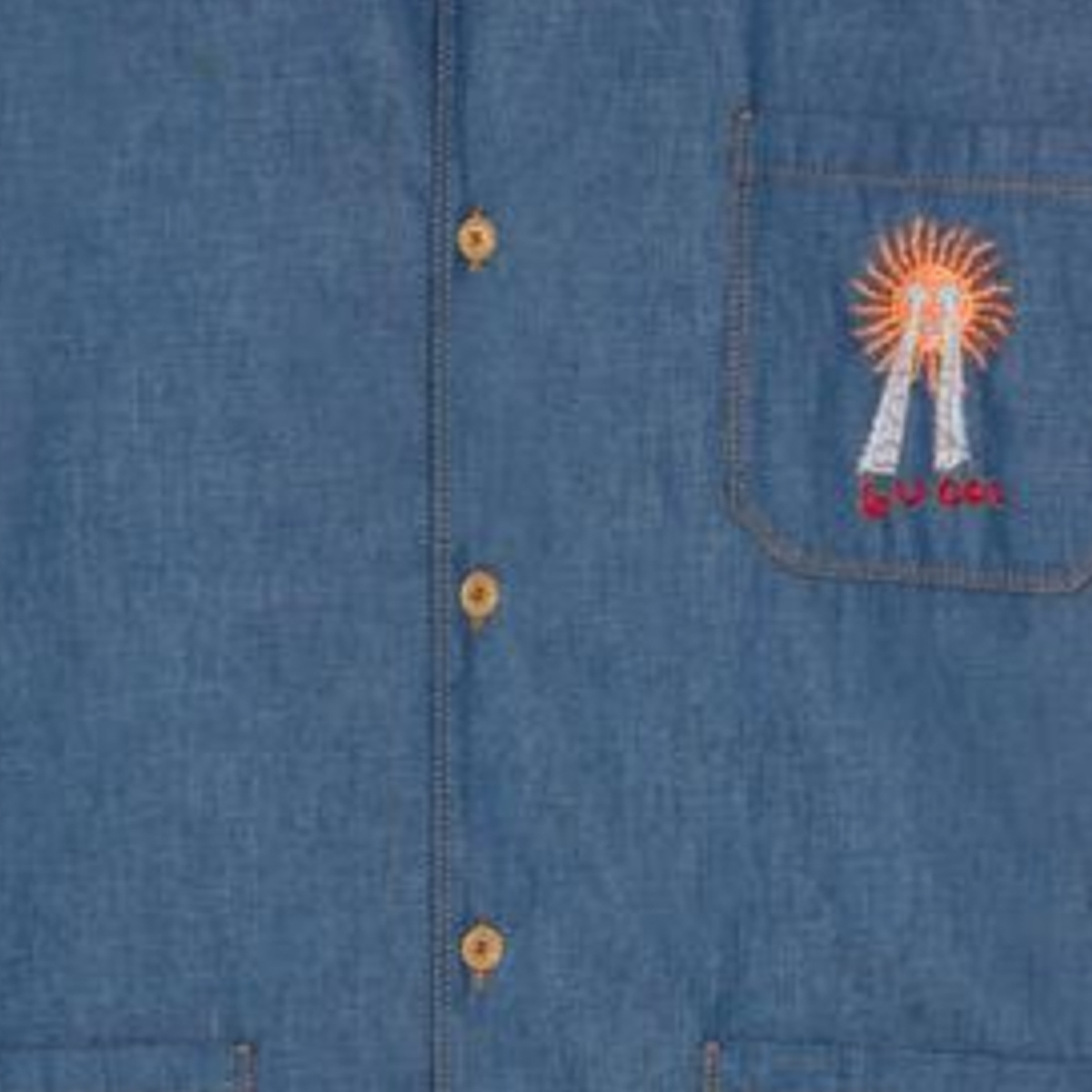 Details for GUCCI SS22 藍色長袖刺繡牛仔寬鬆襯衫 705856-XDB22-4759