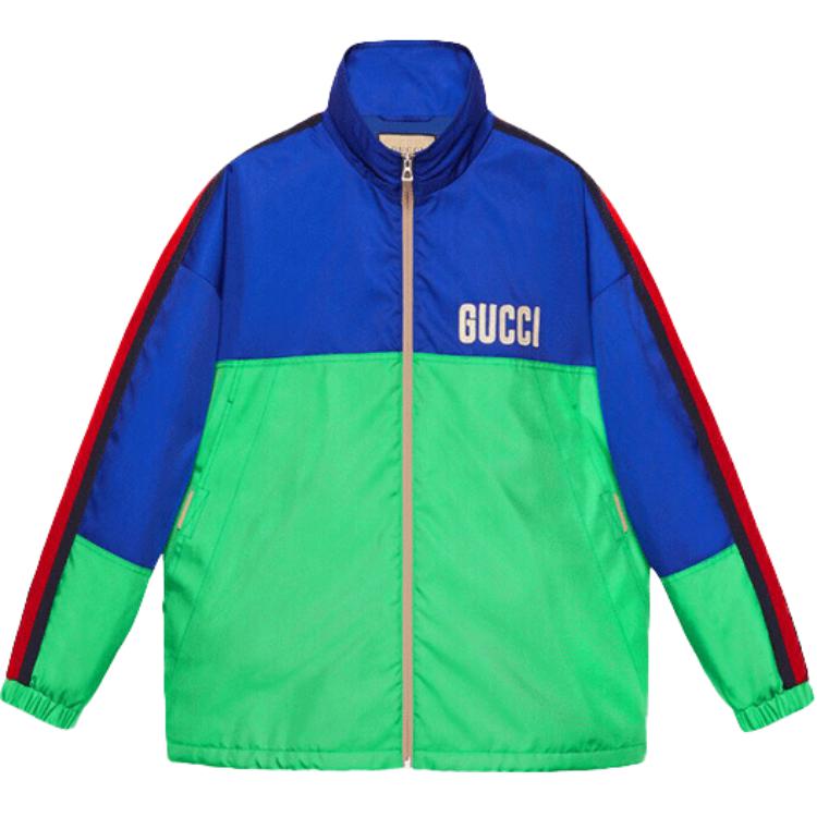 GUCCI SS22  Color Block Canvas Logo Jacket Green 683254-Z8AXH-4309