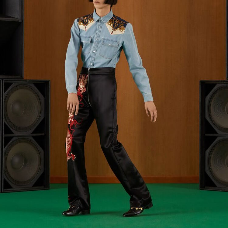 GUCCI SS22  Light Blue Floral Print Long Sleeve Button-Up Shirt. 692271-XDBYI-4452 圖 3