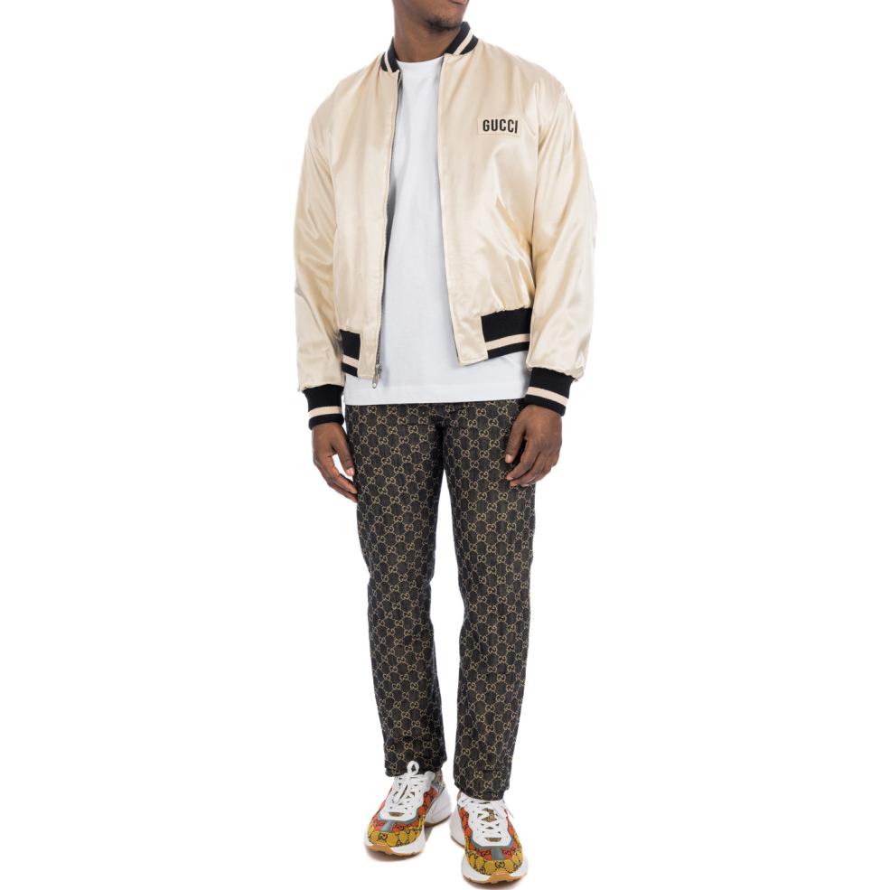 Lookbook GUCCI SS22 Jaket Bomber Kalis Air Nylon Boleh Balik Putih 672259-ZAHV9-1043