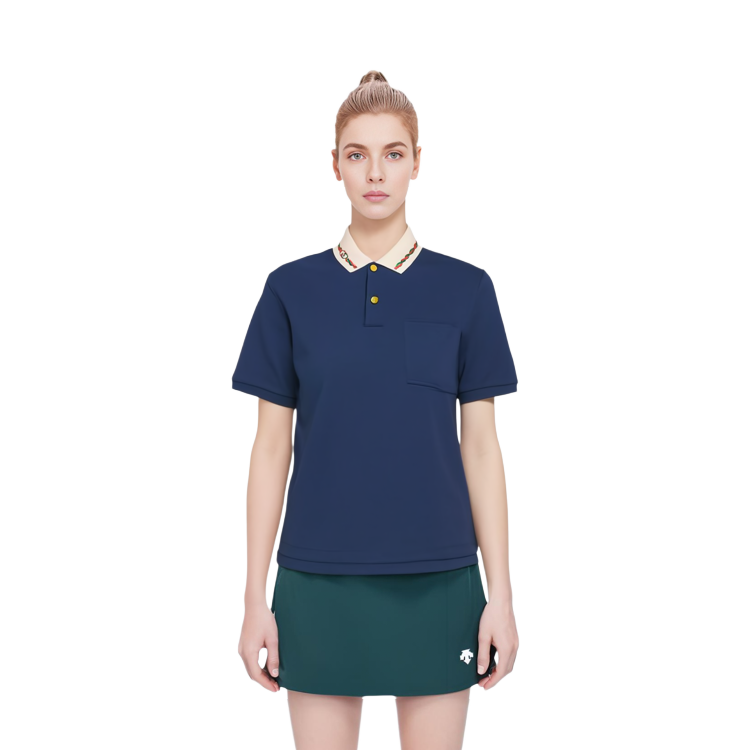 GUCCI SS22  Solid Navy Polo Shirt with Logo Embroidery 692141-XJD69-4684 圖 4