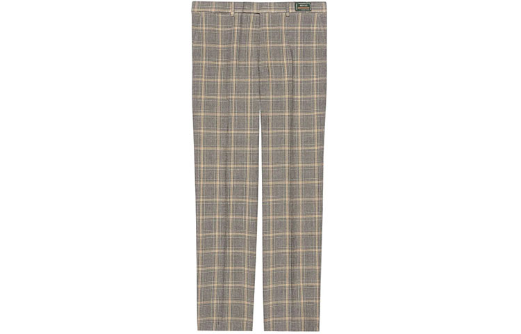 Gucci SS22 Beige Check Print Casual Pants 707294-ZAILW-1136