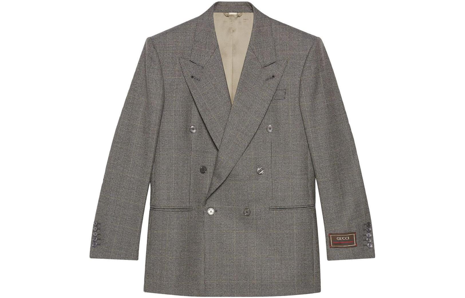 Gucci SS22 Black Checkered Double-Breasted Blazer 568762-ZABKO-1003