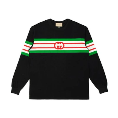 Gucci SS22 Black Crewneck Sweatshirt with Logo Print for Men 581903-XJDAG-1082