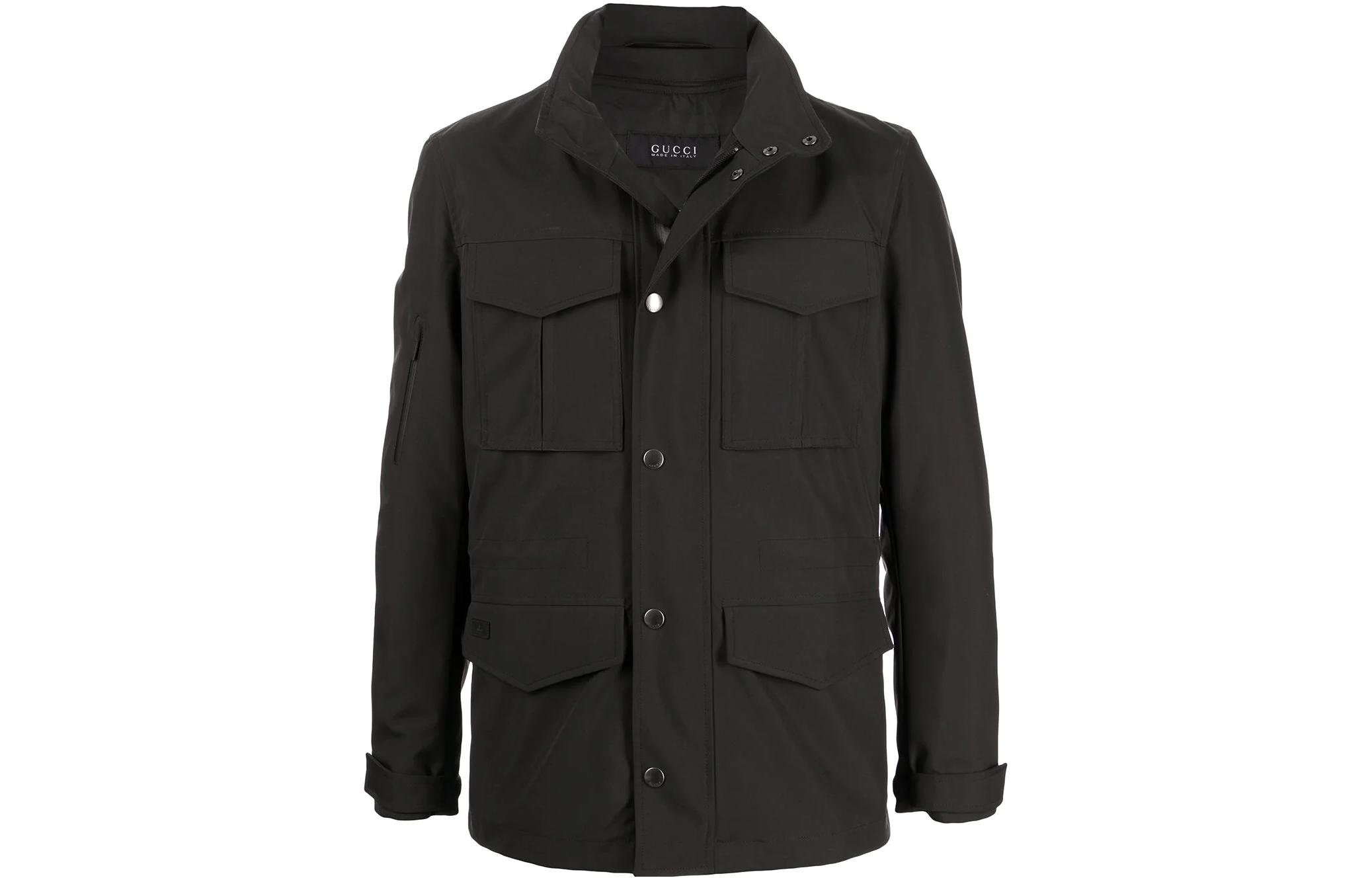 Gucci SS22 Black Stand Collar Snap Button Multi-Pocket Jacket 654743-ZAE63-1000