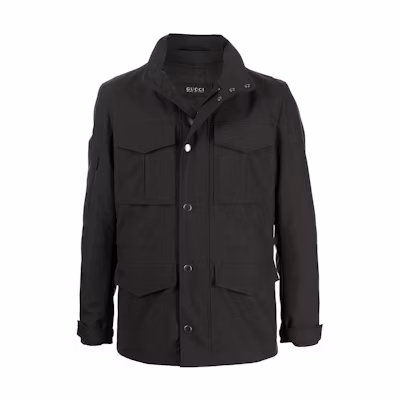 Gucci SS22 Black Stand Collar Snap Button Multi-Pocket Jacket 654743-ZAE63-1000